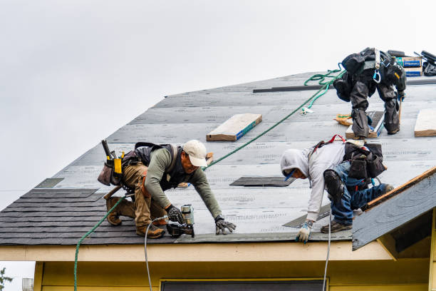 Professional Gutter Installation technician working in New Troy, MI